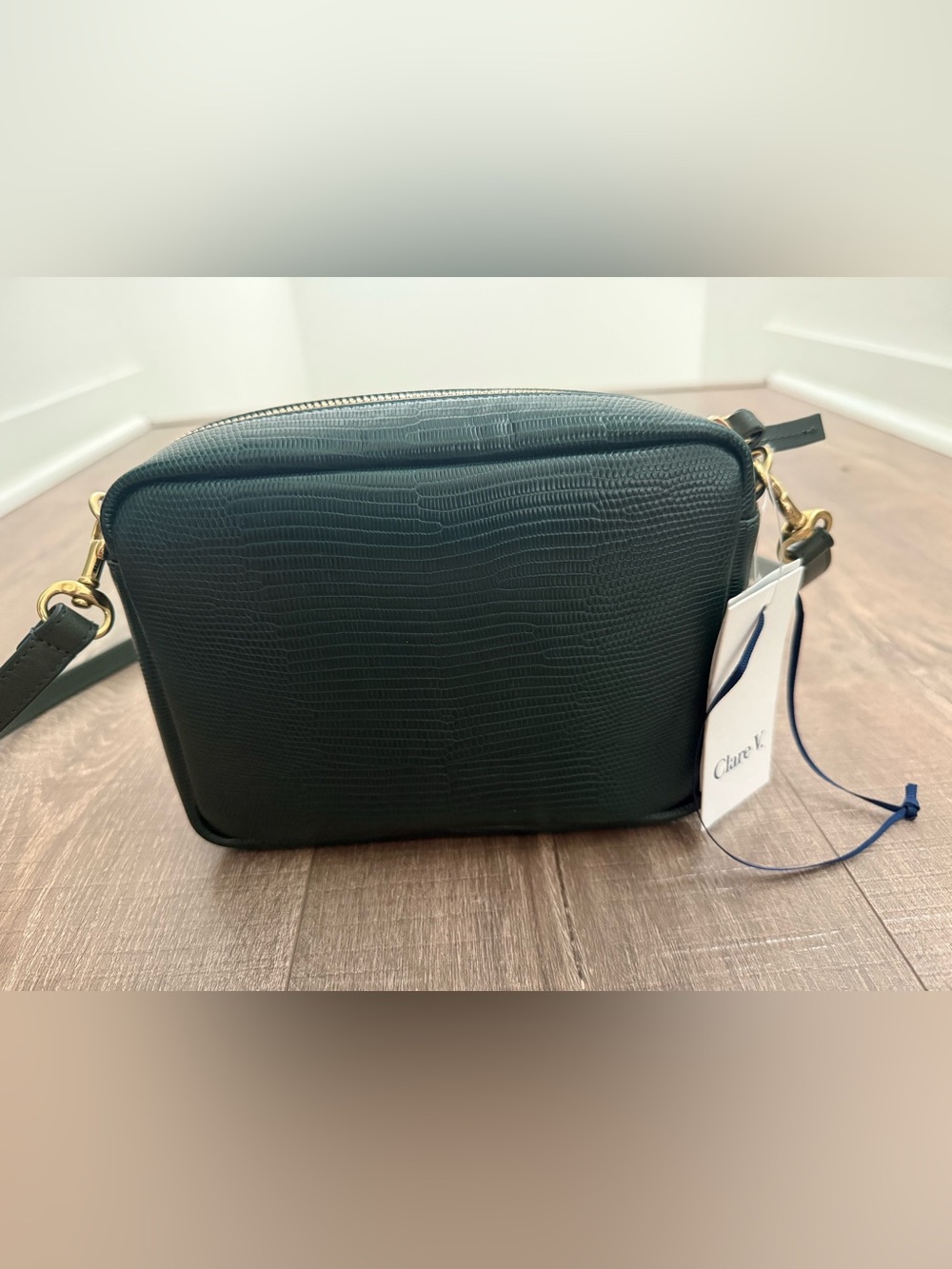 Clare V. Midi Sac Lizard Embossed Leather Crossbody - Picture 8 of 12